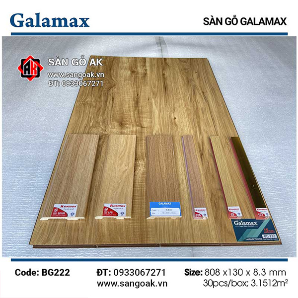 Sàn Gỗ Công Nghiệp TQ Galamax 8.3mm BG222